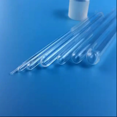 Transparent Quartz Glass Test Tube One End Closed Round Shape For Processing In Laboratory