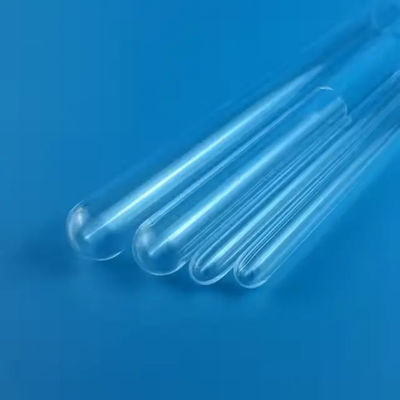 Transparent Quartz Glass Test Tube One End Closed Round Shape For Processing In Laboratory