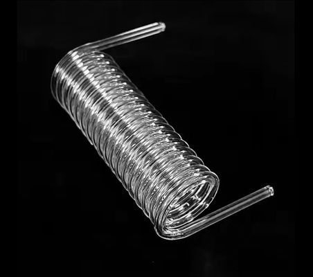 Clear High Pressure Resistance Large Diameter Spiral Quartz Glass Tubes High Temperature Resistance Quartz Coil Tube