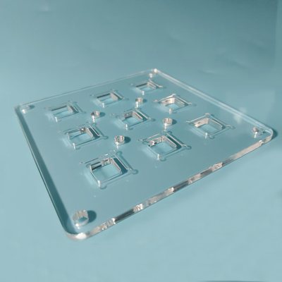 Precision Quartz Glass Products Processing Fixture Strip 80x7x3mm For Lens Grinding Coating